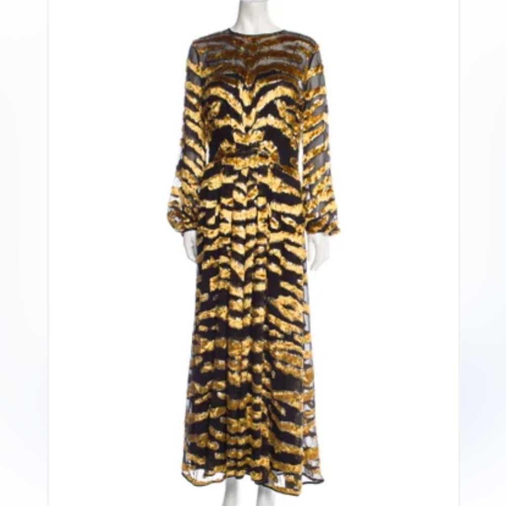 Adam Lippes Metallic Maxi Evening Gown - Size M